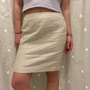 Vintage Laura Petites white and silver tweed skirt, size 12